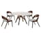 Armen Living Venus and Polly 5 Piece Walnut and Marble Round Dining Set SETVEDIWA5B - alternate 1